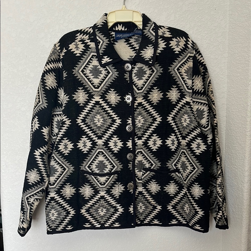 Vintage Black and White Patterned Jacket
